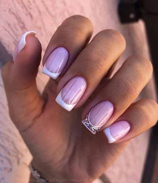 Manicure with sparkles on the tips of nails: photos, new items