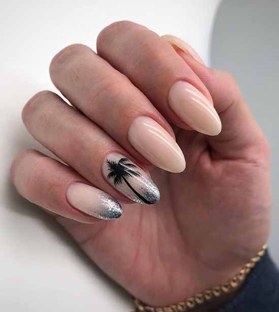 Manucure avec des paillettes sur le bout des ongles : photos, nouveautés