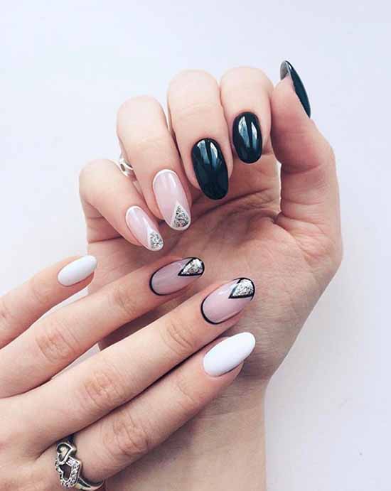 Manicure with sparkles on the tips of nails: photos, new items