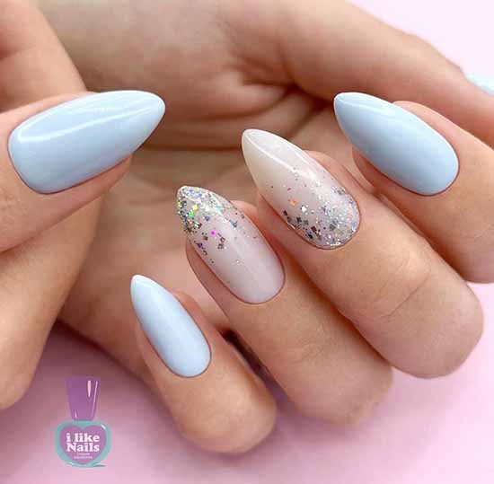 Manucure avec des paillettes sur le bout des ongles : photos, nouveautés