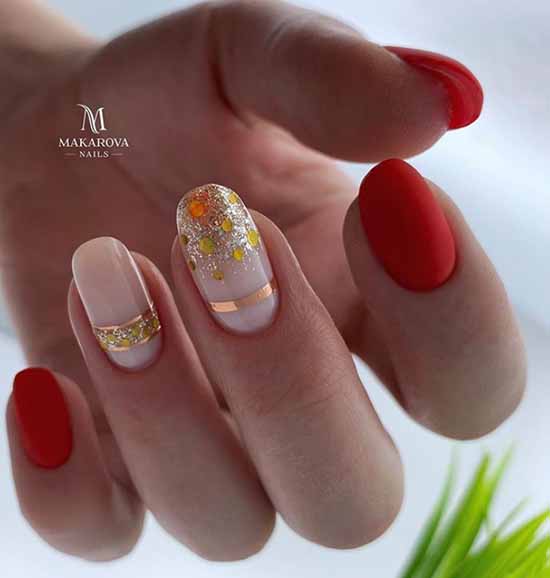 Manucure avec des paillettes sur le bout des ongles : photos, nouveautés