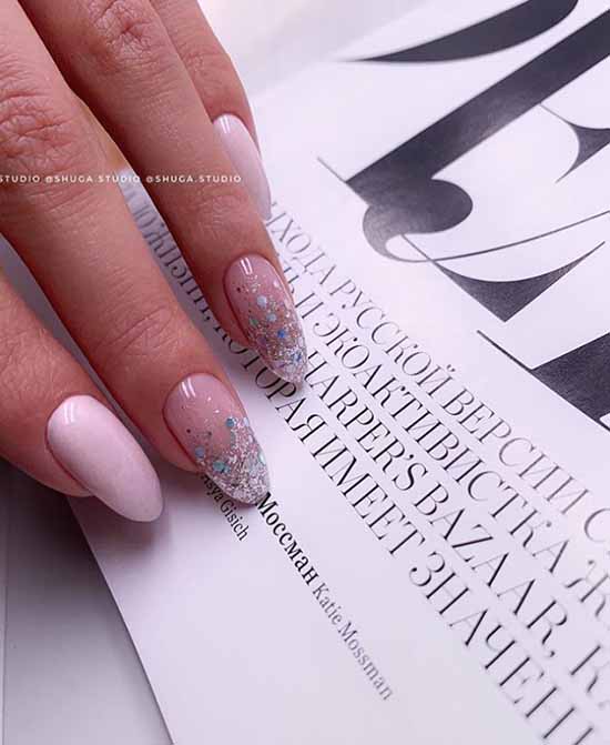 Manicure with sparkles on the tips of nails: photos, new items