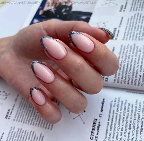 Manucure avec des paillettes sur le bout des ongles : photos, nouveautés