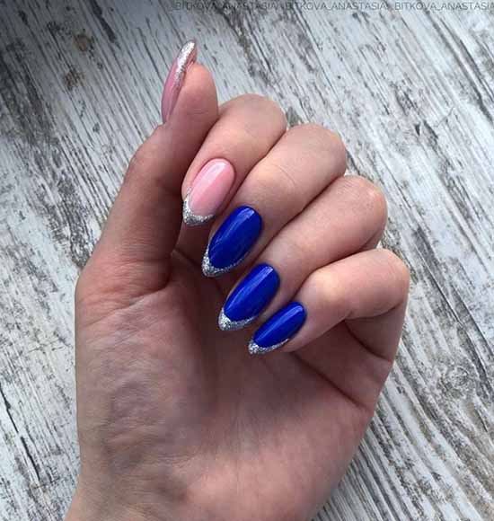 Manucure avec des paillettes sur le bout des ongles : photos, nouveautés