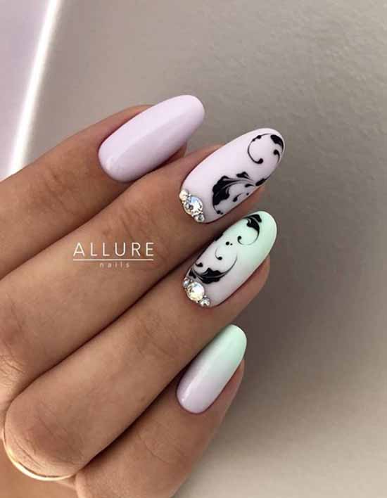 Nail design with rhinestones 2021: photos, exquisite novelties