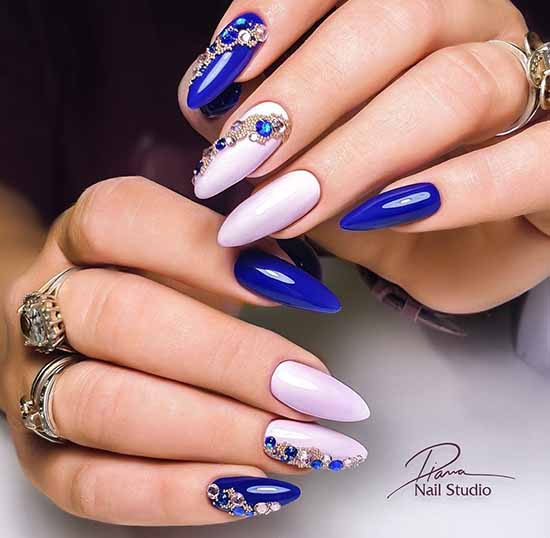 Nail design with rhinestones 2021: photos, exquisite novelties