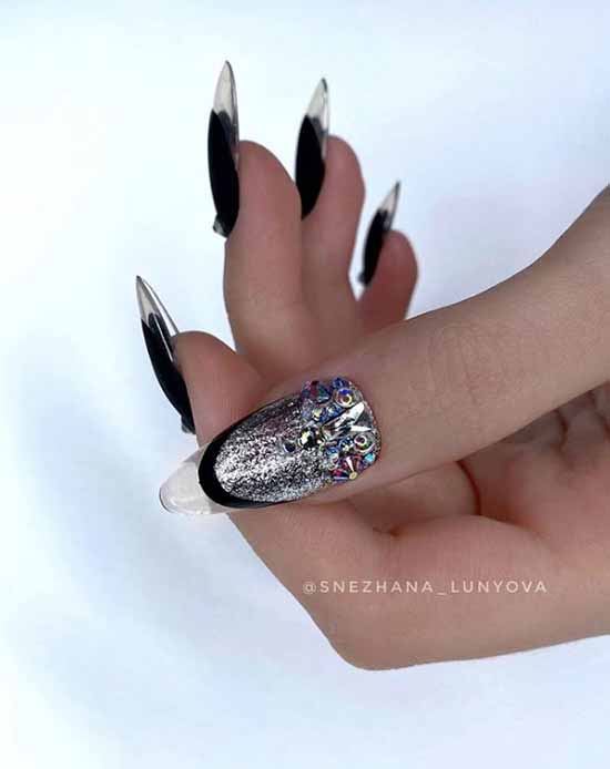 Nail design with rhinestones 2021: photos, exquisite novelties