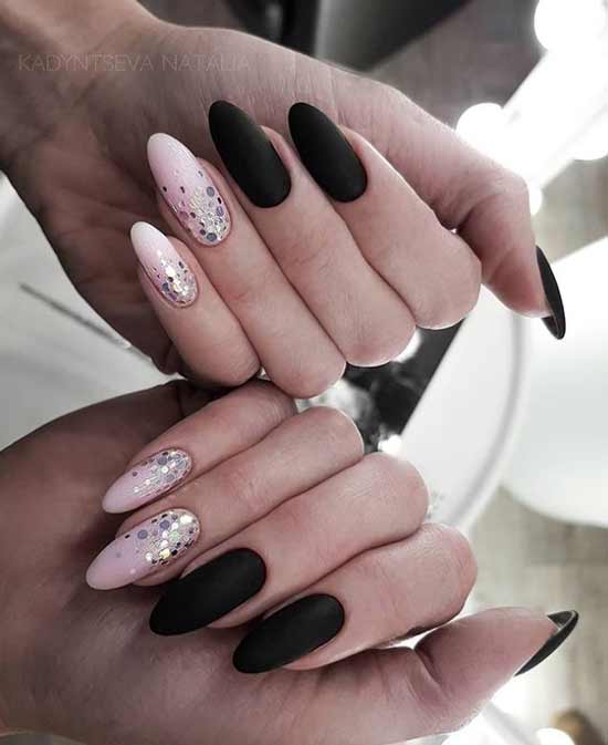 Black two-tone manicure