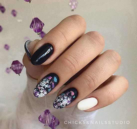 Black manicure for long nails: photo, new beautiful design