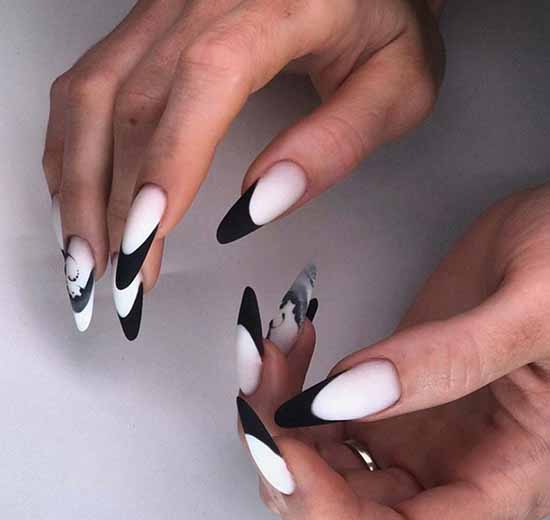 Black manicure for long nails: photo, new beautiful design