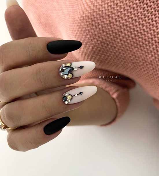 Black manicure for long nails: photo, new beautiful design