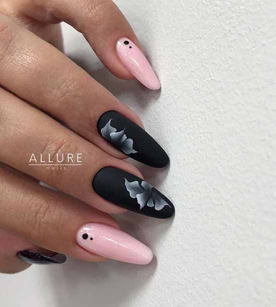 Black manicure for long nails: photo, new beautiful design