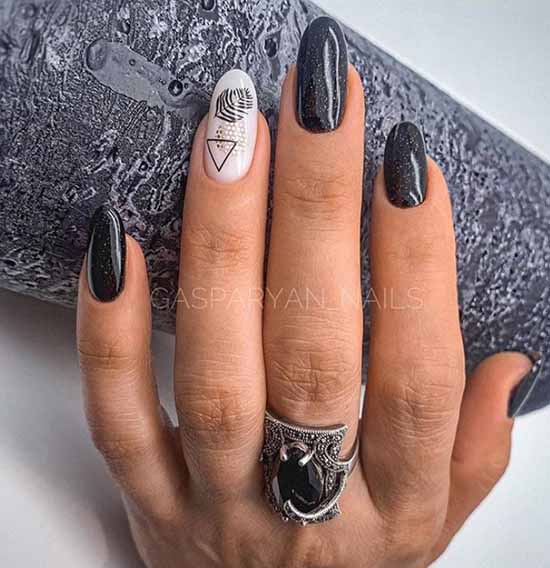 Black manicure for long nails: photo, new beautiful design