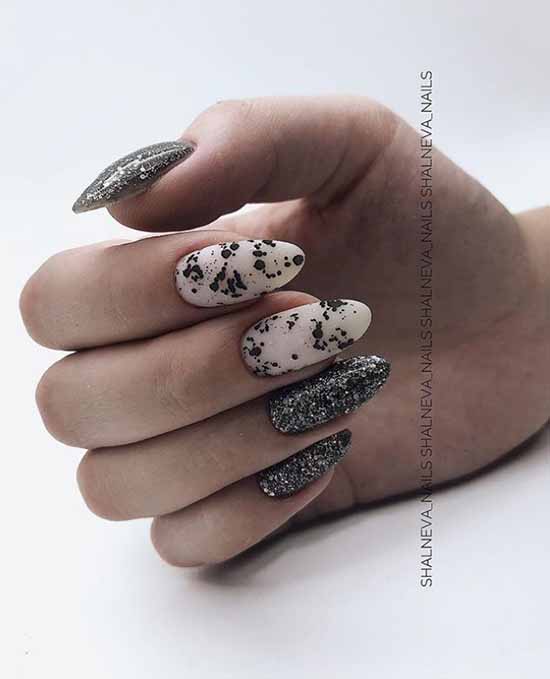 Black manicure for long nails: photo, new beautiful design