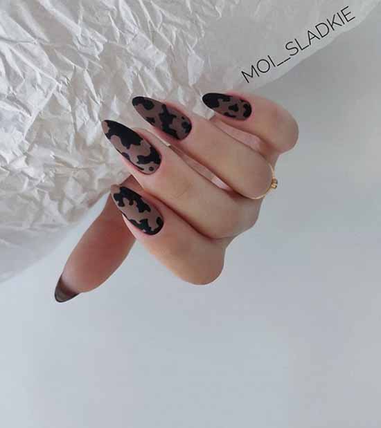 Black manicure for long nails: photo, new beautiful design