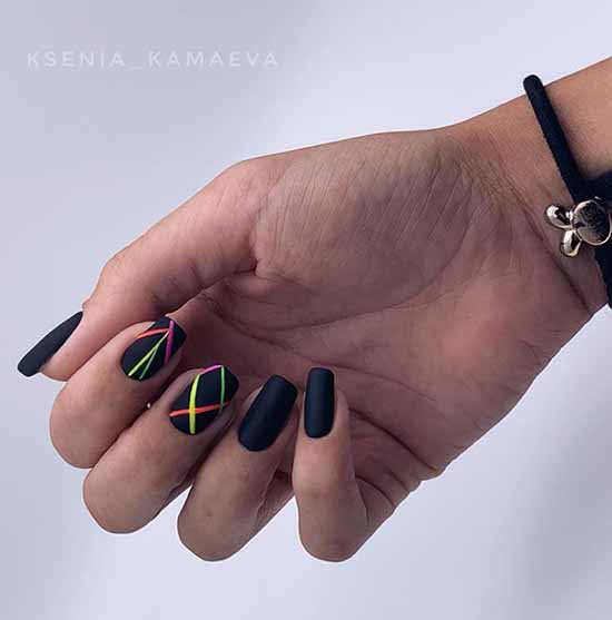 Black manicure for long nails: photo, new beautiful design