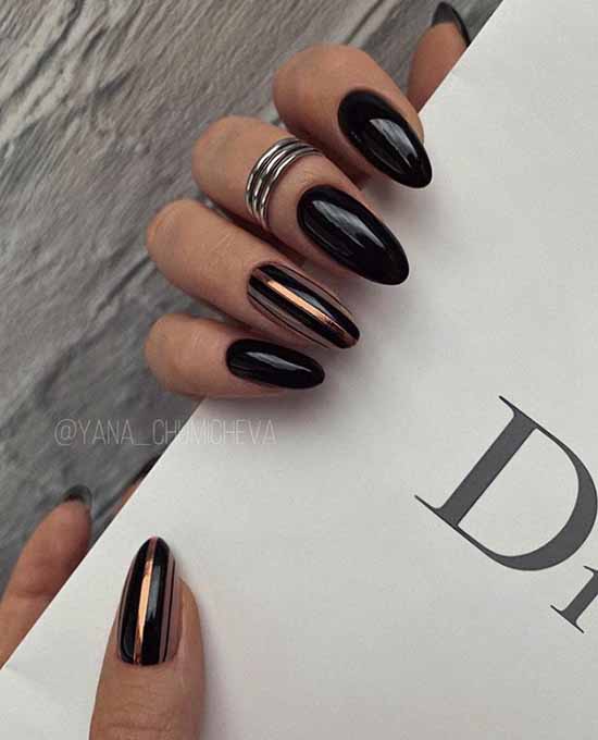 Black manicure for long nails: photo, new beautiful design