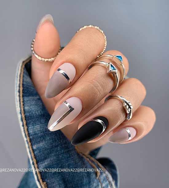 Manucure noire pour ongles longs: photo, nouveau beau design