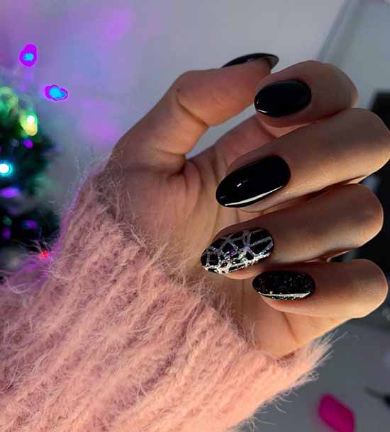 Black manicure for long nails: photo, new beautiful design