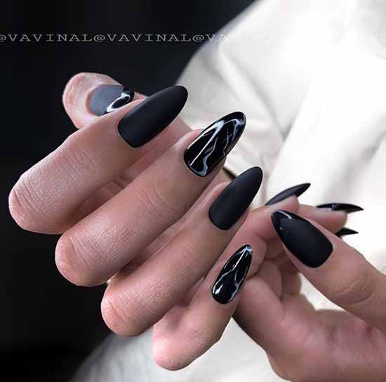 Black manicure for long nails: photo, new beautiful design