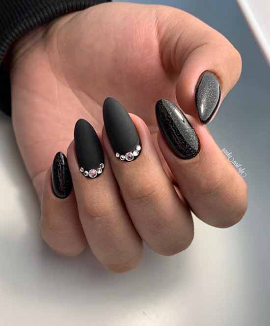 Manucure noire pour ongles longs: photo, nouveau beau design