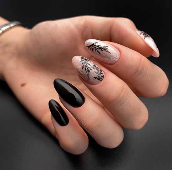 Black manicure for long nails: photo, new beautiful design