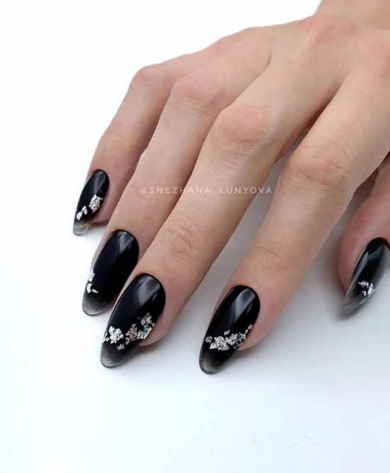 Black manicure for long nails: photo, new beautiful design