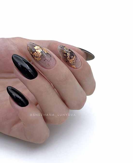 Black manicure for long nails: photo, new beautiful design