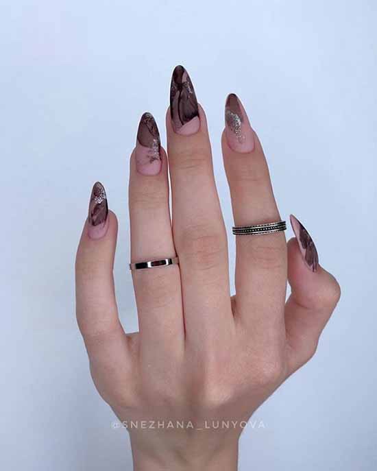 Black manicure for long nails: photo, new beautiful design