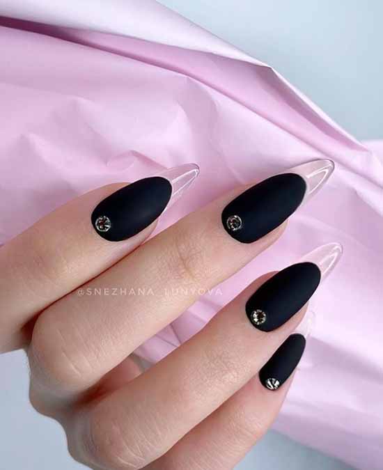 Black manicure for long nails: photo, new beautiful design