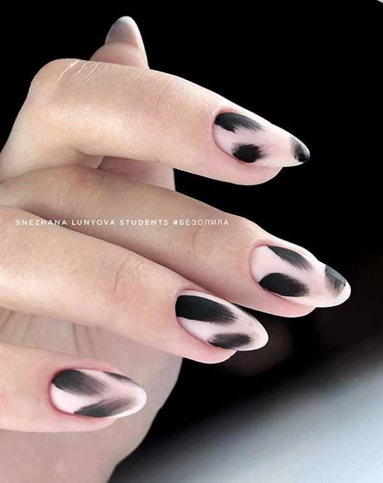 Manucure noire pour ongles longs: photo, nouveau beau design