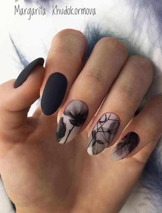 Black manicure for long nails: photo, new beautiful design