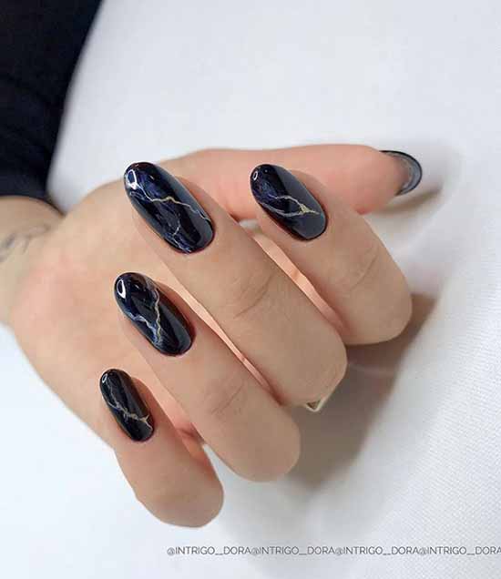 Black manicure for long nails: photo, new beautiful design