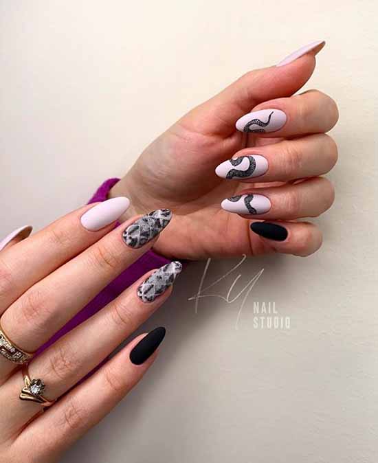 Black manicure for long nails: photo, new beautiful design