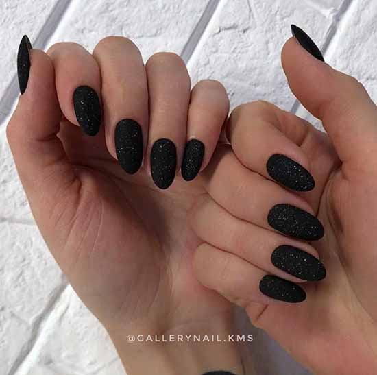 Black manicure for long nails: photo, new beautiful design