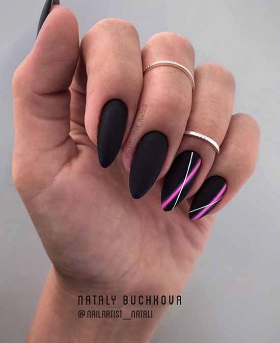 Black manicure for long nails: photo, new beautiful design