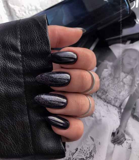 Black manicure for long nails: photo, new beautiful design