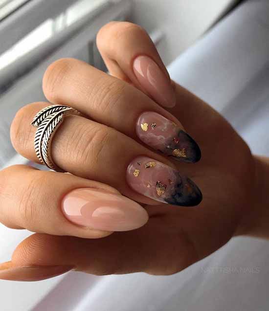 Black manicure for long nails: photo, new beautiful design