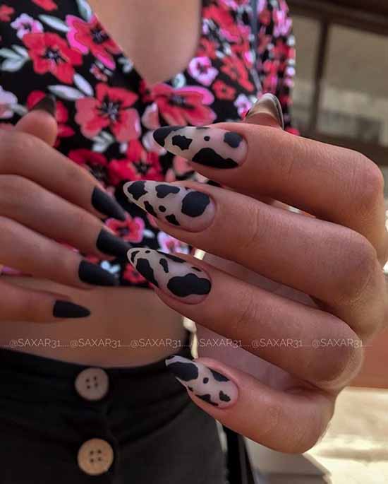 Black manicure for long nails: photo, new beautiful design