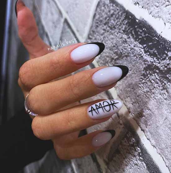 Manucure noire pour ongles longs: photo, nouveau beau design