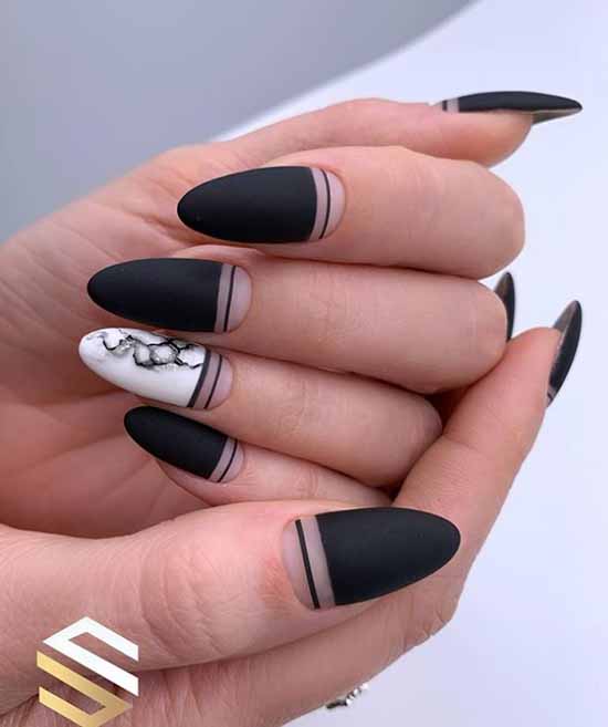 Black manicure for long nails: photo, new beautiful design