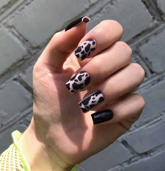 Black manicure for long nails: photo, new beautiful design