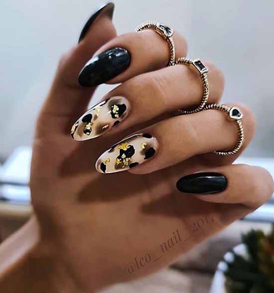 Black manicure for long nails: photo, new beautiful design