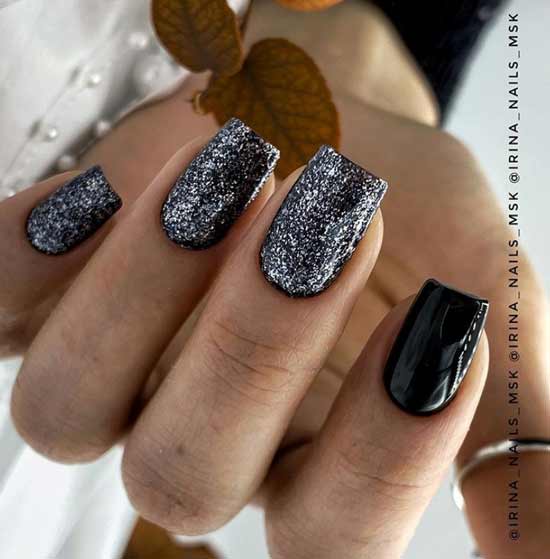 Black with silver sequins