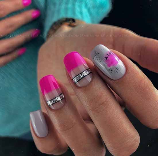 Glitter nail design: new manicure in the photo