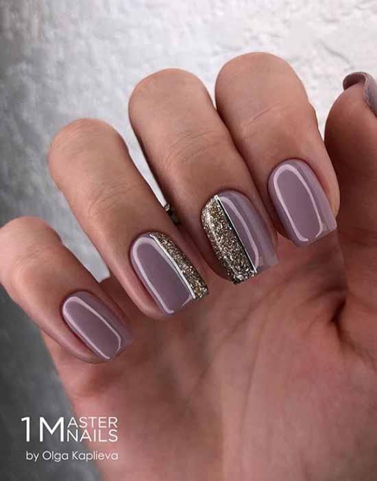 Glitter nail design: new manicure in the photo