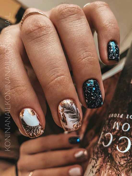 Glitter nail design: new manicure in the photo