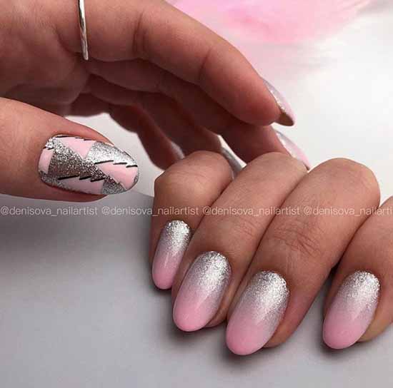 Glitter nail design: new manicure in the photo