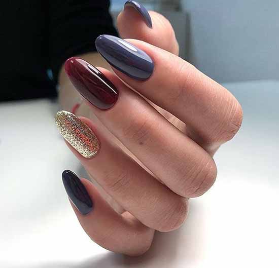 Glitter nail design: new manicure in the photo