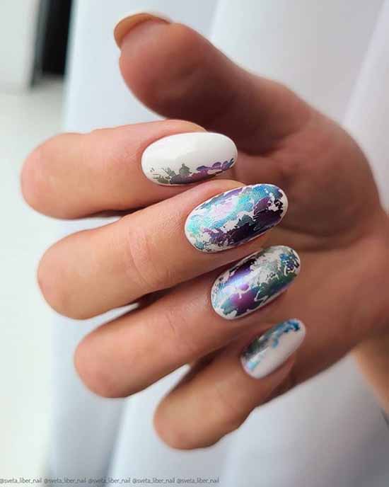 Foil nail design: photo, fashionable manicure novelties